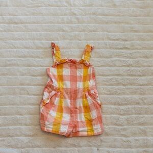 Janie and Jack Pink and Yellow Checkered Romper